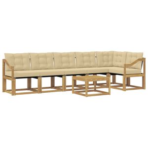 vidaXL Ensemble de canap&eacute;s d'ext&eacute;rieur 7 pcs Blanc et Beige