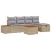 vidaXL Ensemble de canap&eacute; de jardin 6 pc Beige polyrotin