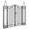 vidaXL Portail de jardin noir 121x8x120 cm fer forg&eacute;