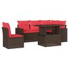 vidaXL Ensemble de canap&eacute; de jardin 6 pcs avec coussins marron