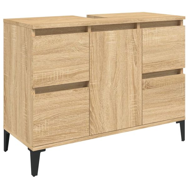 vidaXL Meuble d'&eacute;vier ch&ecirc;ne sonoma 80x33x60 cm bois d'ing&eacute;nierie
