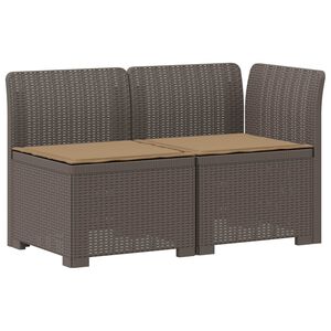 vidaXL Canap&eacute; de jardin 2 places avec coussins look rotin PP