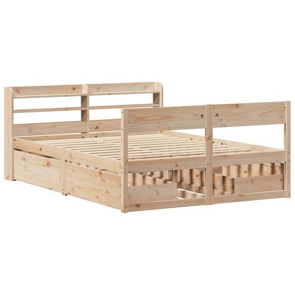 vidaXL Cadre de lit sans matelas 135x190 cm bois de pin massif