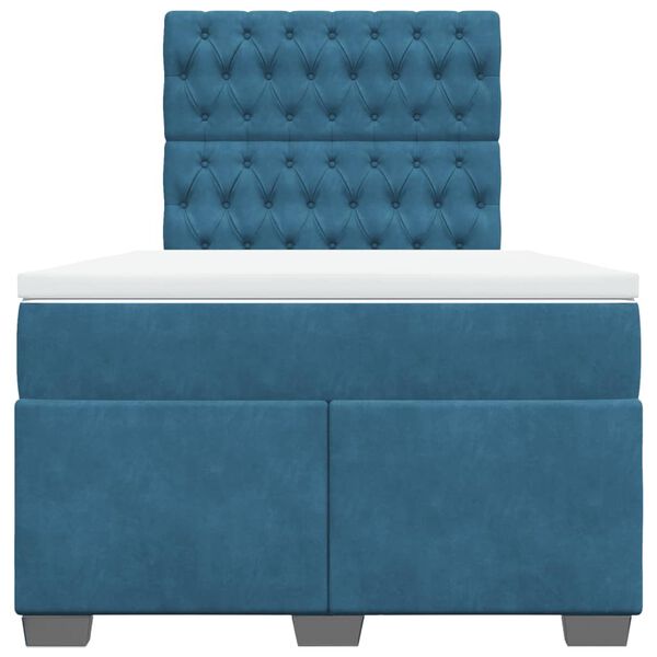 vidaXL Sommier &agrave; lattes de lit et matelas bleu 120x190 cm velours