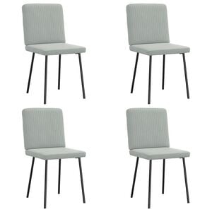 vidaXL Chaises &agrave; manger lot de 4 Gris clair Velours