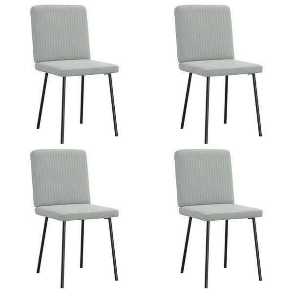 vidaXL Chaises à manger lot de 4 Gris clair Velours