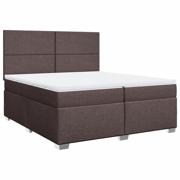 vidaXL Sommier &agrave; lattes de lit avec matelas Marron fonc&eacute; 200x200 cm