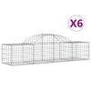 vidaXL Paniers &agrave; gabions arqu&eacute;s 6 pcs 200x50x40/60 cm fer galvanis&eacute;
