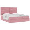 vidaXL Cadre de lit ottoman avec matelas rose 180x200 cm velours