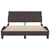 vidaXL Cadre de lit sans matelas Hanko marron fonc&eacute; 120x200 cm tissu