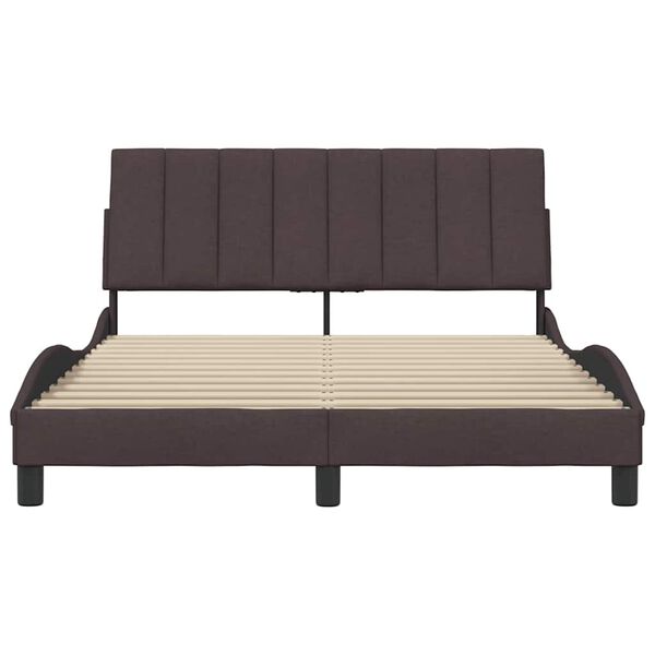 vidaXL Cadre de lit sans matelas Hanko marron fonc&eacute; 120x200 cm tissu