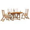 vidaXL Ensemble &agrave; manger de jardin 5pcs bois d'acacia solide textil&egrave;ne