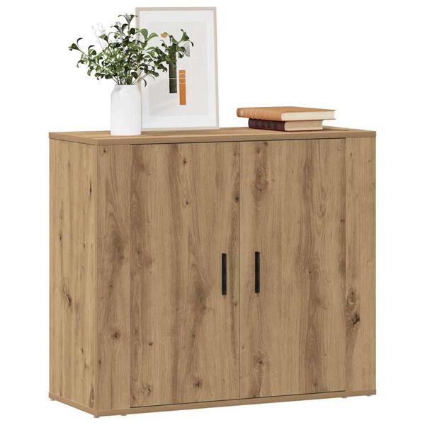 vidaXL Buffet ch&ecirc;ne artisanal 80x33x70 cm bois d'ing&eacute;nierie