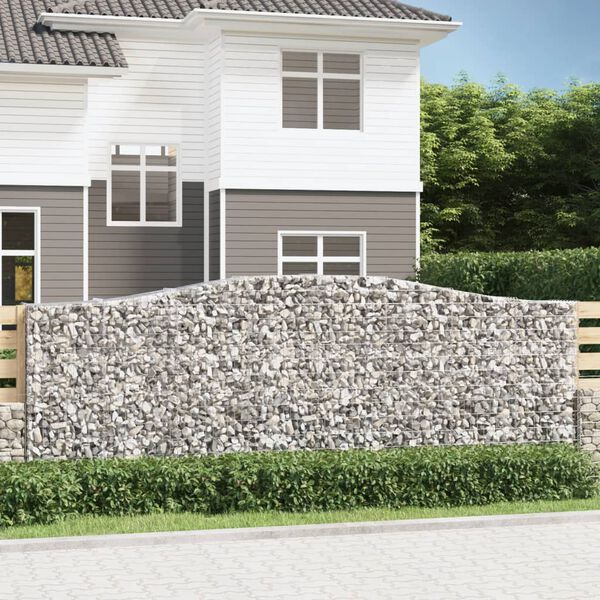 vidaXL Paniers &agrave; gabions arqu&eacute;s 8 pcs 400x50x140/160 cm Fer galvanis&eacute;