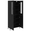 vidaXL Haut Armoire Ch&ecirc;ne noir 69,5 x 34 x 180 cm Bois d'ing&eacute;nierie
