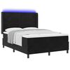 vidaXL Lit &agrave; ressorts avec bandes LED Noir 140 x 200 cm Velours