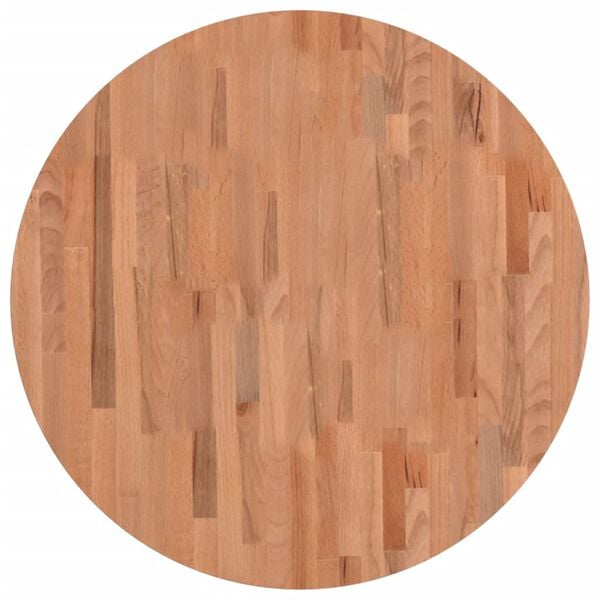 vidaXL Dessus de table &Oslash;80x4 cm rond bois massif de h&ecirc;tre