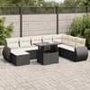 vidaXL Salon de jardin 9 pcs avec coussins noir r&eacute;sine tress&eacute;e