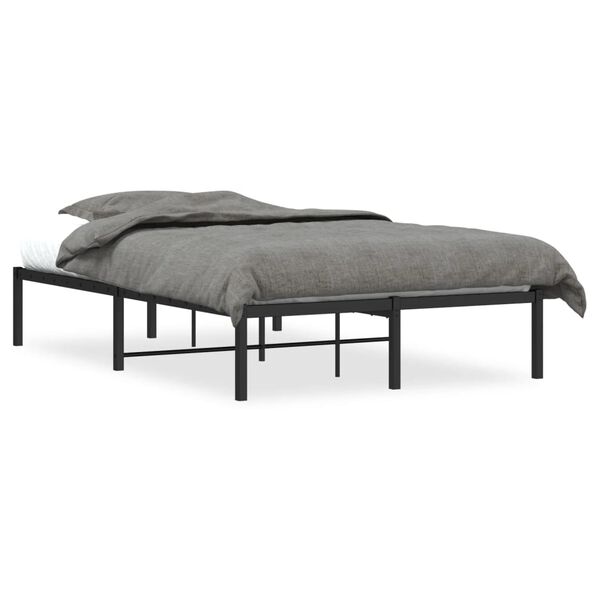 vidaXL Cadre de lit m&eacute;tal sans matelas noir 120x190 cm