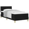 vidaXL Lit &agrave; ressorts avec coussin Noir 90 x 190 cm tissu