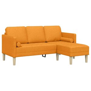 vidaXL Ensemble de Canap&eacute;s avec coussin Jaune fonc&eacute; Polyester