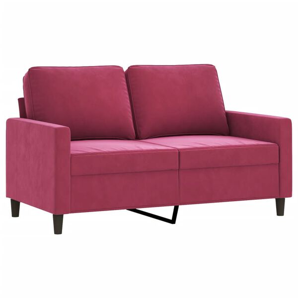 vidaXL Canapé à 2 places Rouge bordeaux 120 cm Velours