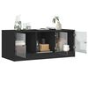 vidaXL Table basse avec portes en verre noir 102x50x42 cm
