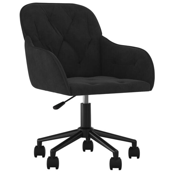 vidaXL Chaise pivotante de bureau Noir Velours