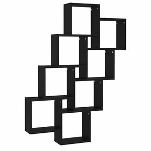 vidaXL &Eacute;tag&egrave;re murale cube Noir 90x15x119 cm Bois d&rsquo;ing&eacute;nierie