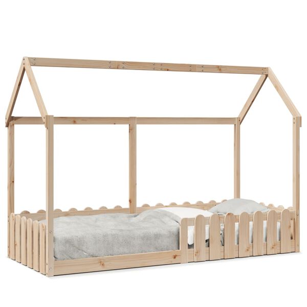 vidaXL Cadre de lit d'enfants forme de maison sans matelas pin massif