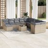 vidaXL Salon de jardin avec coussins 12 pcs beige r&eacute;sine tress&eacute;e