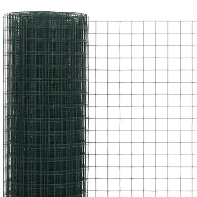 vidaXL Grillage Acier avec revêtement en PVC 10x0,5 m Vert