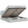 vidaXL Lit coffre avec matelas et LED Gris clair 140 x 190 cm Velours