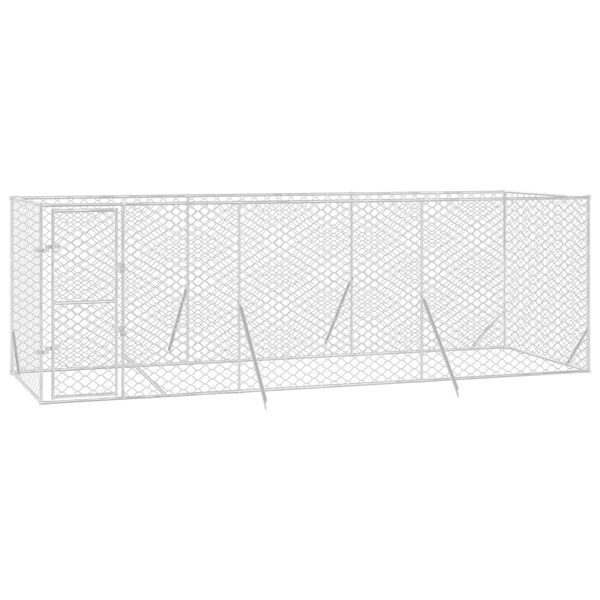vidaXL Chenil d'extérieur pour chiens argenté 6x2x2 m acier galvanisé