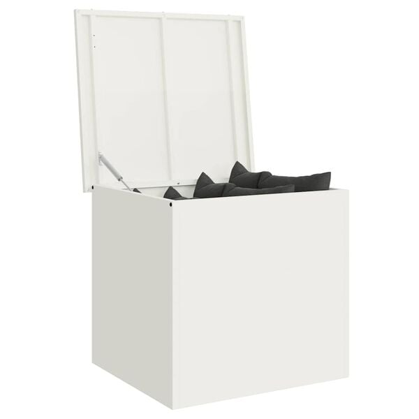 vidaXL Bo&icirc;te de Rangement Ext&eacute;rieure Blanc 55 x 50,5 x 50 cm Acier