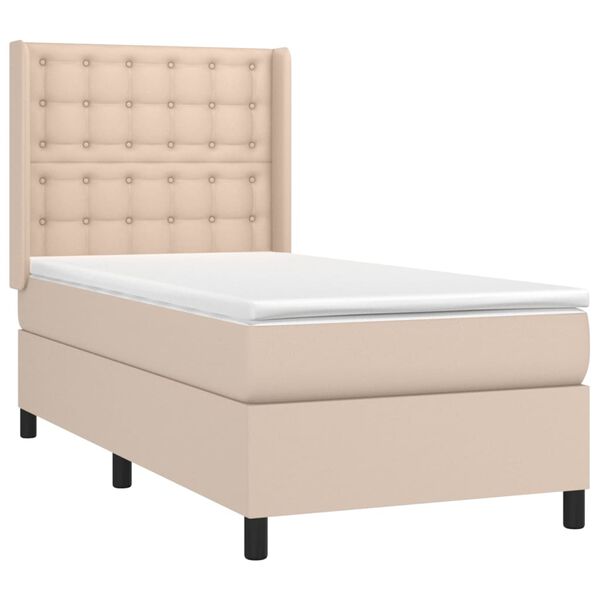 vidaXL Sommier &agrave; lattes de lit matelas LED Cappuccino 80x200cm