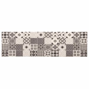 vidaXL Tapis de Cuisine Mosa&iuml;que grise 150 x 45 cm 100% Polyamide