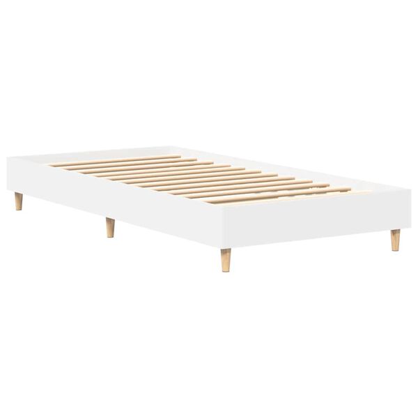 vidaXL Cadre de lit sans matelas blanc 75x190 cm bois d'ingénierie