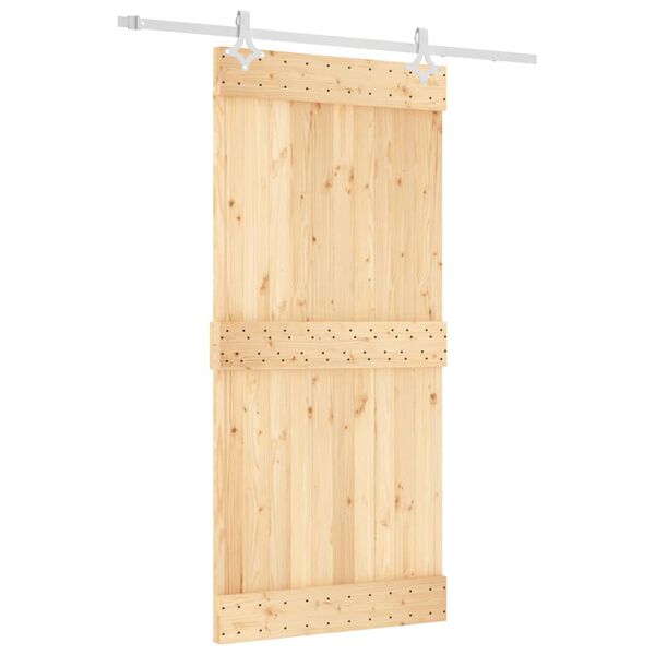 vidaXL Porte coulissante et kit de quincaillerie 95x210 cm pin massif