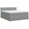 vidaXL Lit boxspring avec matelas Gris clair 140 x 200 cm Tissu