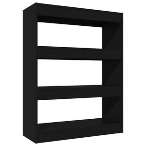 vidaXL Biblioth&egrave;que/Cloison Noir 80x30x103 cm Bois d'ing&eacute;nierie