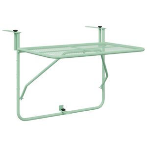 vidaXL Table Suspendue de Balcon Vert menthe 60 x 39 x 65 cm Acier