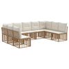 vidaXL Ensemble de canap&eacute;s d'ext&eacute;rieur 9 pcs Naturel Polyester