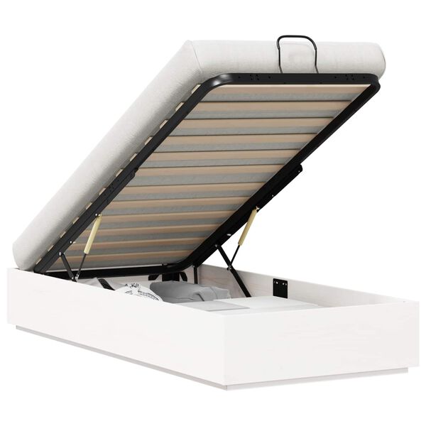 vidaXL Cadre de lit ottoman avec stockage Blanc 80 x 200 cm Pin massif