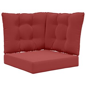 vidaXL Coussin de canap&eacute; d'ext&eacute;rieur 3 pcs Bordeaux Polyester