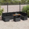 vidaXL Ensemble de canap&eacute; de jardin avec coussin 9 pcs Noir