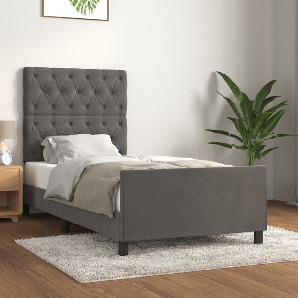 vidaXL Cadre de lit sans matelas gris fonc&eacute; 80x200 cm velours