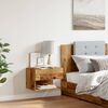 vidaXL Table de chevet murale vieux bois