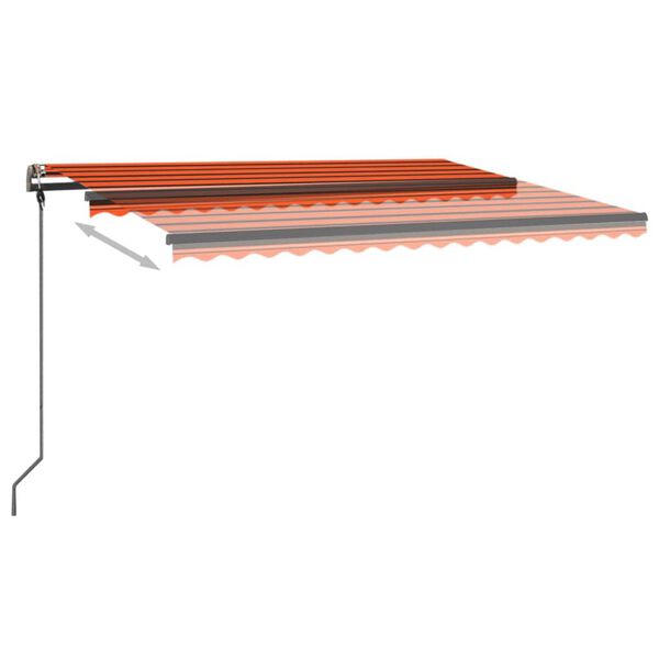 vidaXL Auvent automatique avec capteur de vent LED 4x3 m Orange marron