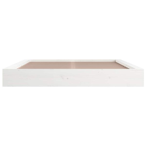 vidaXL Cadre de lit sans matelas blanc 140x200 cm bois massif